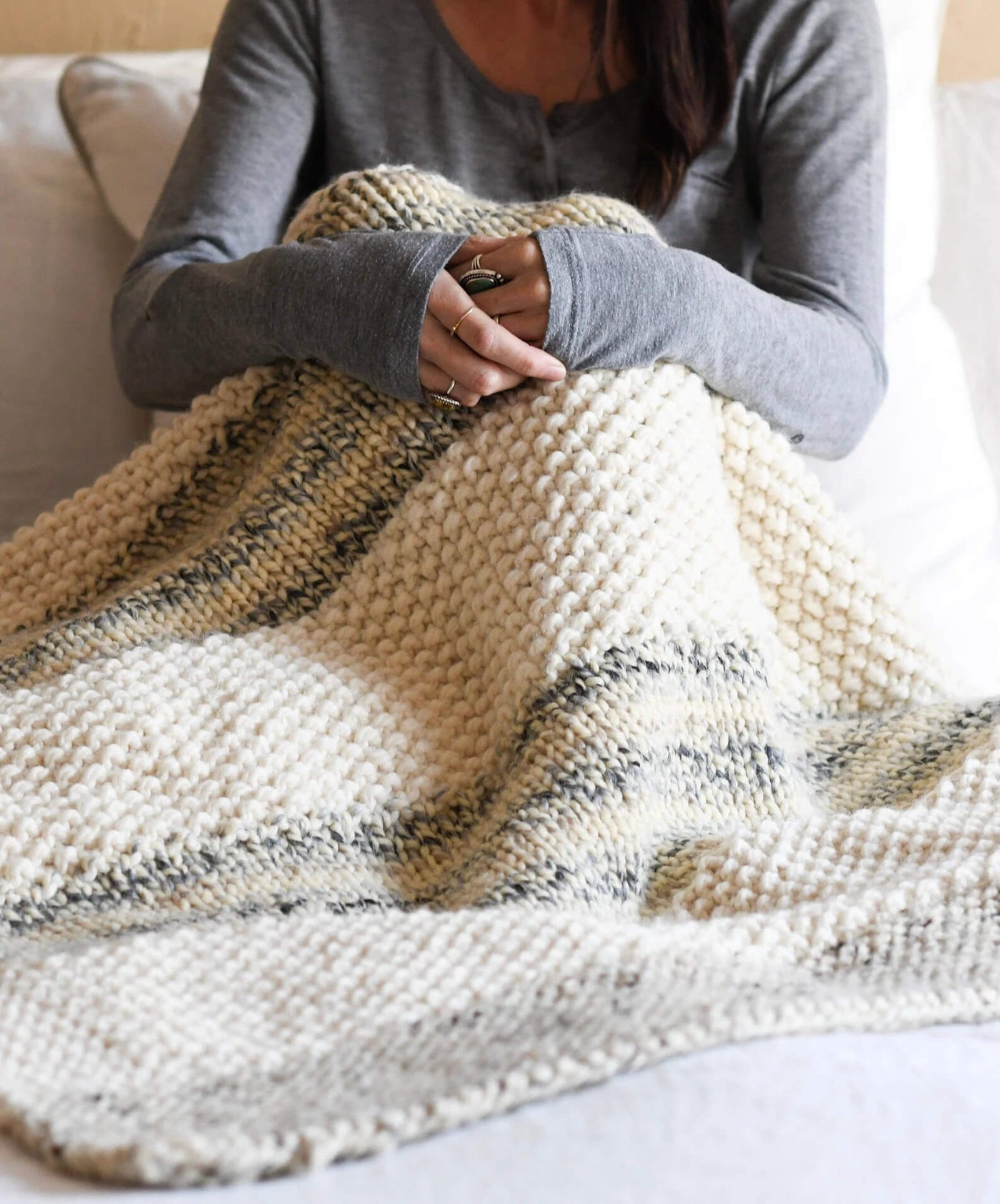 Winterland Three Stitch Blanket Knitting Pattern