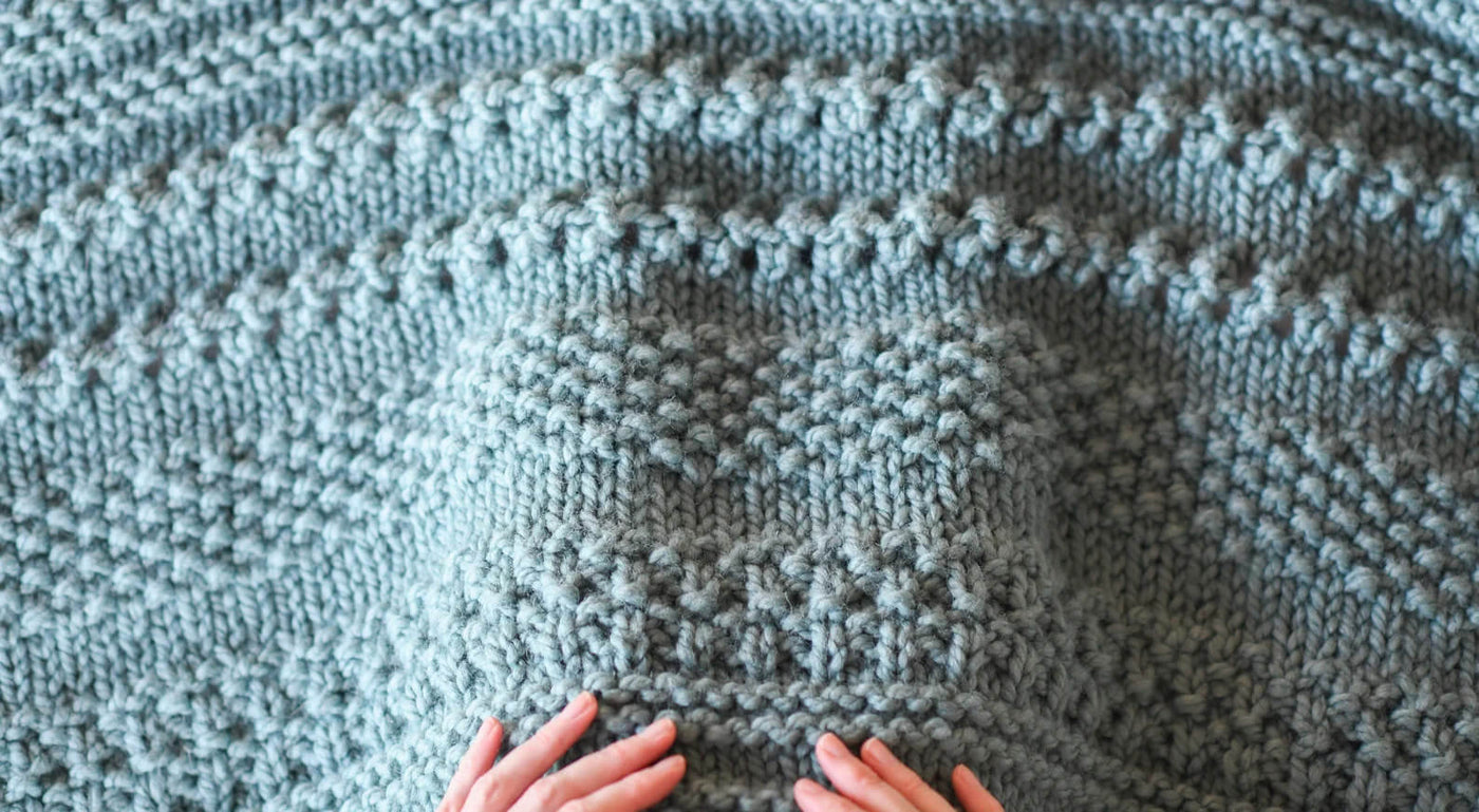 Sampler Chunky Throw Blanket Knitting Pattern