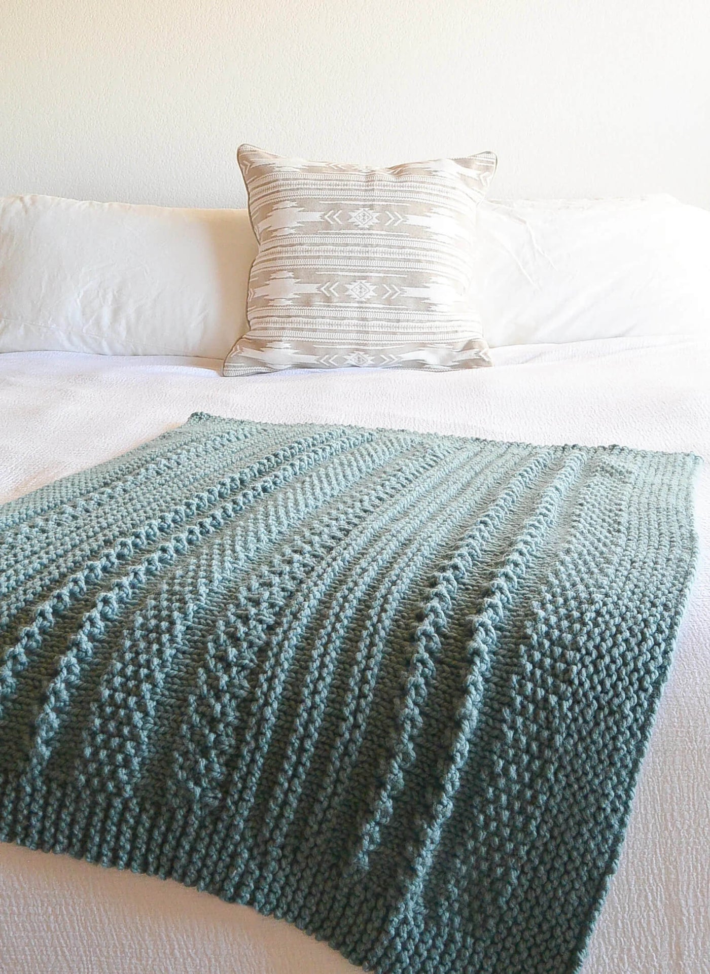 Sampler Chunky Throw Blanket Knitting Pattern