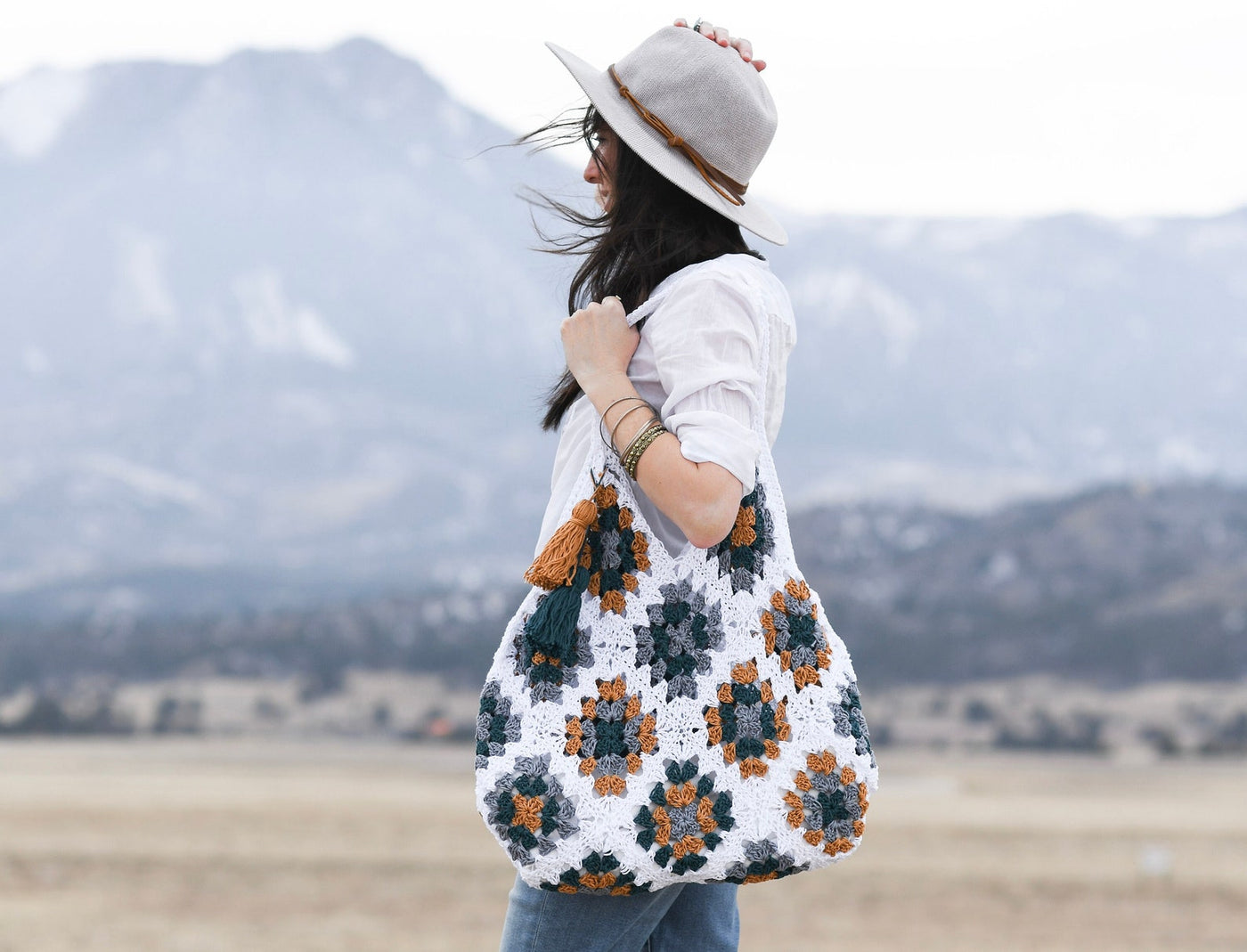 "Magnolia Elegance" Granny Square Tote Crochet Pattern