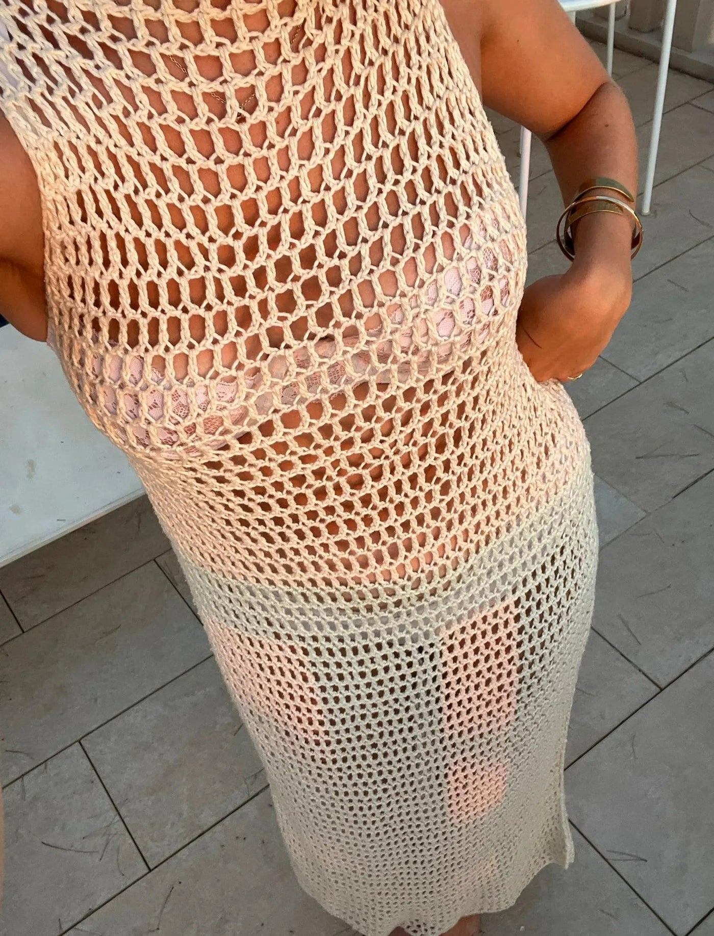 Laced Summer Maxi Coverup Knitting Pattern