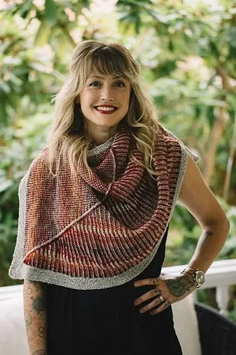 Textured Two-Color Shawl Knitting Pattern