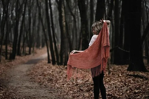 Romantic Crescent Shawl Knitting Pattern