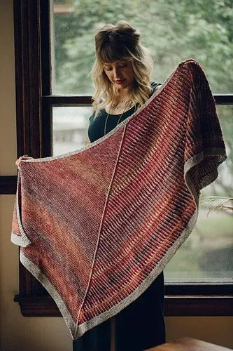 Textured Two-Color Shawl Knitting Pattern