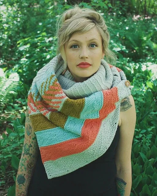 Convertible Worsted Shawl Knitting Pattern